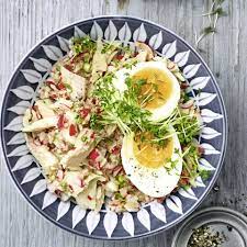 Raucherfisch Salat Mit Kresse Ei Rezept Fur Den Thermomix Rezept Raucherfisch Rezepte Salat
