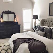 Master Bed Tufted Grey Headboard Gray Master Bedroom Black Master Bedroom Grey Headboard Bedroom