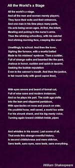 All The World S A Stage Poem By William Shakespeare Poem Hunter Poems By William Shakespeare William Shakespeare Poems