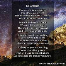 Inspirational Poem About Education Poem On Education Inspirational Poems Poems