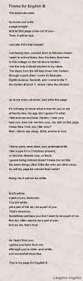 Theme For English B Poem By Langston Hughes Poem Hunter Langston Hughes Poems Poems Best Poems