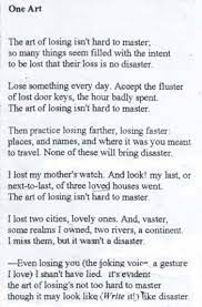 Tuesday Poem One Art Elizabeth Bishop Elizabeth Bishop One Art Elizabeth Bishop Poems