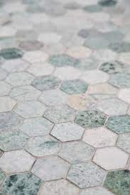 Caribbean Green Hexagon Marble Mosaic Floor Decor Green Tile Bathroom Marble Mosaic Green Bathroom