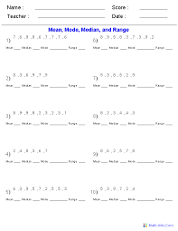 Mean Mode Median Worksheets Mean Mode Median And Range Worksheets Math Worksheets Mean Median And Mode Math Worksheet
