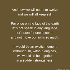 Keeping Quiet Summary By Pablo Neruda Poems Keep Quiet Pablo Neruda