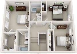 Three Bedroom Floor Plans Charleston Hall Apartments Murfreesboro Tennessee Apartment Homes Bedroom Floor Plans Small Farmhouse Plans Floor Plans