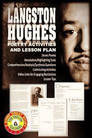 Langston Hughes Poetry Lesson Langston Hughes Lessons Poetry Lessons Engaging Lesson Plans
