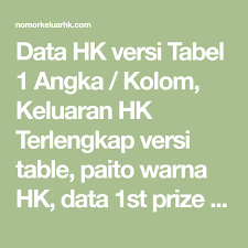 Data Hk Versi Tabel 1 Angka Kolom Keluaran Hk Terlengkap Versi Table Paito Warna Hk Data