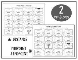 Distance Formula And Midpoint Formula Mazes Distance Formula Midpoint Formula Midpoint