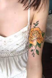 35 Beautiful Rose Tattoo Ideas For Women Yellow Rose Tattoo Beautiful Ideas Rose Ros Rose Tattoos For Women Yellow Rose Tattoos Yellow Flower Tattoos