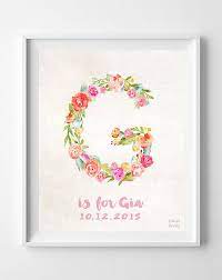 Alphabet Print Initials Custom Initial Print Alphabet Etsy Baby Print Art Personalized Prints Initial Prints