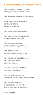 Jane Kenyon Slam Poems American Poetry Poem A Day