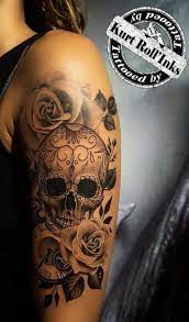 New Womens Tattoos Roses Sugar Skull Ideas Skull Rose Tattoos Pretty Skull Tattoos Sugar Skull Tattoos
