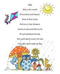 May Poem Printables English Poems For Kids Preschool Poems Kindergarten Poems