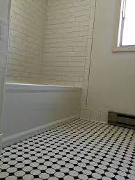 Bathroom Floor Daltile Octagon Dot Mosaic W Black Dot Bath Walls Daltile Rittenhouse Bathroom Flooring White Mosaic Tiles Black And White Bathroom Floor