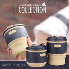 Creative Silicone Collapsible Travel Mug Reusable Cup Leak Proof Locked Lid Sc Mugs Foldable Cup Tea Cup With Lid