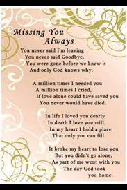 Missing You Always Poem Missing You Always Poems Miss You Mom Miss You Miss You Dad