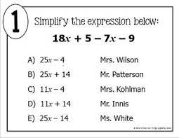 Combining Like Terms Math Lib Distance Learning Combining Like Terms Like Terms Simplifying Expressions