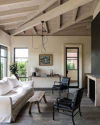 Inspiration Within This Russian Country House A Tonal Palette Of Timbers Grey Black White And Plenty Of Natural Light Establish A Interior Home White Beams
