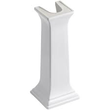 h white fire clay pedestal sink base