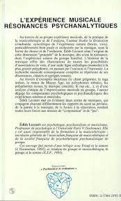 L Experience Musicale Resonances Psychanalytiques Edith Lecourt Livre Ebook Epub