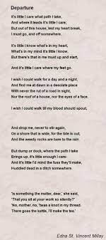 Departure Poem By Edna St Vincent Millay Poem Hunter Poems Life Thoughts Words