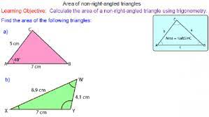 Trigonometry Area Of Triangles Trigonometry Gcse Math Learning Objectives