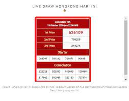 Live Draw Hongkong Hari Ini 19 Oktober 2020 Di 2020 Buku 19 Oktober Website