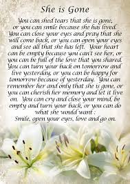 Poem She Is Gone Card Created By Mosaic Funerals Amanzimtoti Funeral Poems Funeral Quotes Funeral Poems For Mom