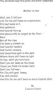 Poem Mother To Son By Langston Hughes Langston Hughes Poems Son Poems Poems
