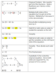 Algebraic Equations Chart Solving Algebra Equations With Variables On Both Sides Algebra Equations College Math Algebra Help