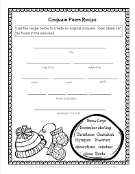 Winter Writing Collection Winter Writing Teaching Writing Cinquain Poems