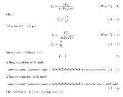 Writing An Equation With The Units Positioned Off Right Tex Latex Stack Exchange
