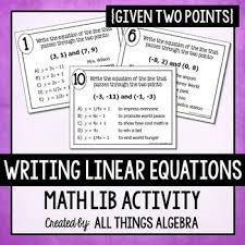 Writing Linear Equations Given Two Points Math Lib Writing Linear Equations Linear Equations Multi Step Inequalities