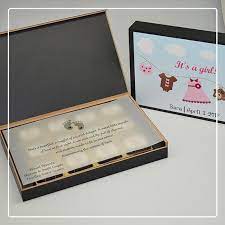 Announce The Arrival Of Your Little Girl With These Custom Made Chocolate Box Invites T Birth Announcement Gifts Baby Girl Announcement Its A Girl Announcement