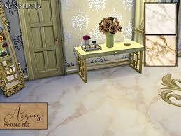 Beautiful Beige Marble Tile Flooring In Both A Pale And Dark Tone Found In Tsr Category Sims 4 Floors Marble Tile Floor Tile Floor Beige Marble Tile
