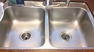 clean stainless steel sink with