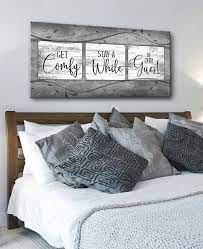Bedroom Wall Art Get Comfy Stay A While Wood Frame Ready To Hang Bedroom Decor For Couples Home Decor Bedroom Decor