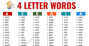 I need to know how to access codes for letters. 4 Letter Words List Of 2400 Words That Have 4 Letters In English Esl Forums