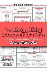 Learn Math Fast S Big Big Bookmark Learning Math Free Math Math Methods