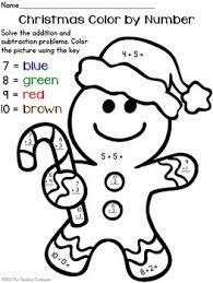 Christmas snowman color by number math addition. Free Christmas Color By Number Addition Subtraction Within 10