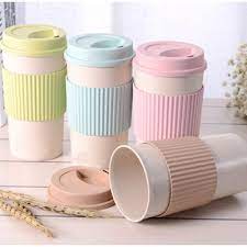Pastel Color Coffee Cup With Lid And Heat Protection Portable Coffee Mug Coffee Cups Reusable Coffee Cup