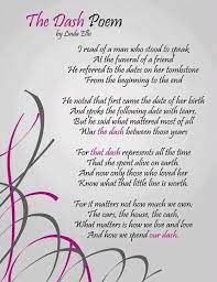 Shari Koralyn The Dash Poem Words Grief Quotes Funeral Poems