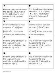 Distance And Midpoint Formula Sum Em Activity Midpoint Formula Text Structure Worksheets Teaching Geometry