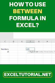 How To Use Between Formula In Excel In 2020 Excel Tutorials Excel For Beginners Excel Formula