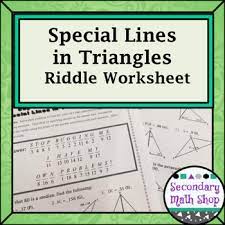 Triangles Special Lines In Triangles Riddle Worksheet Strong Vocabulary Riddles Secondary Math
