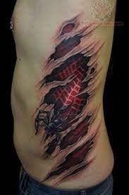 Spider Man Rib Tattoos For Guys Skin Tear Tattoo Ripped Skin Tattoo