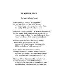 Benjamin Bear Narrative Poem Narrative Poem Poems Narrator