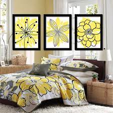 Yellow Black Charcoal Gray Flower Burst Outline Dahlia Floral Bloom Artwork Set Of 3 Prints Wall De Bedroom Wall Art Painting Yellow Wall Decor Grey Wall Decor