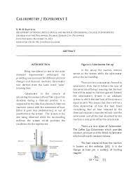 Doc Calorimetry Experiment 1 Introduction And Appendix S M R Bautista Academia Edu